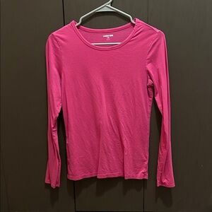 Lands' End Women's Vibrant Pink Long Sleeve Tee